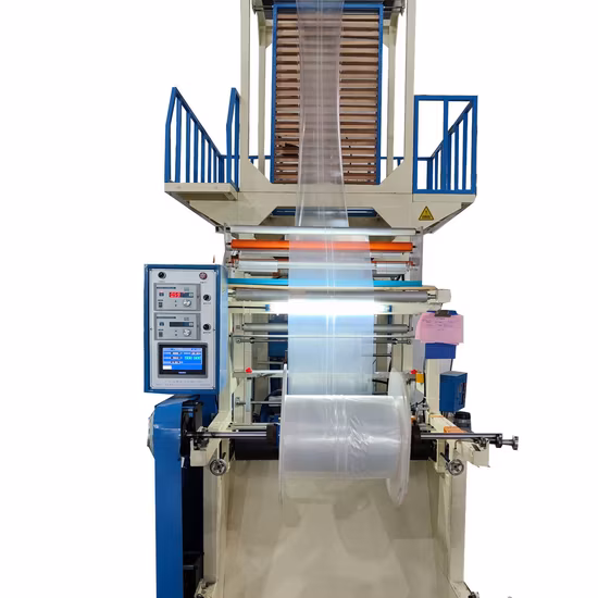 Máquina sopradora de filme de camada LDPE biodegradável de alta velocidade totalmente automática de alta velocidade PE Poly Plastic Nylon Rubber Film Pbat PLA Máquina sopradora de filme extrusor de filme soprado