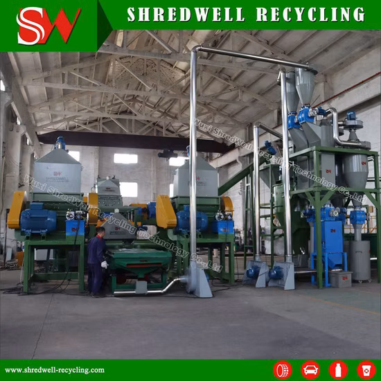 Máquina de reciclagem automática completa de resíduos de pneus para sucata de pneus, sistema de produção de pó de borracha